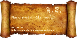 Marchfeld Rómeó névjegykártya